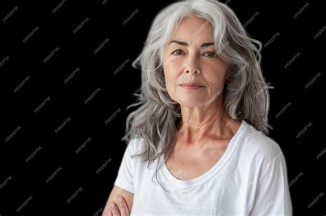 Premium PSD | Gorgeous fifty year old woman looking at camera on ...