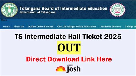 TS Inter Hall Ticket 2025: TSBIE 1st, 2nd Year Admit Card out at tsbie ...