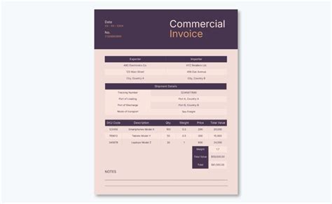 Image result for Commercial Invoice Generator