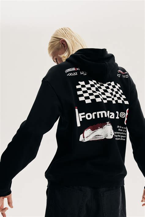 Loose Fit Hoodie - Black/Formula 1 - Men | H&M IN