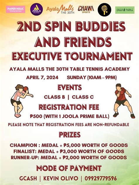 2ND SPIN BUDDIES AND FRIENDS EXECUTIVE TOURNAMENT, Ayala Malls The 30th ...