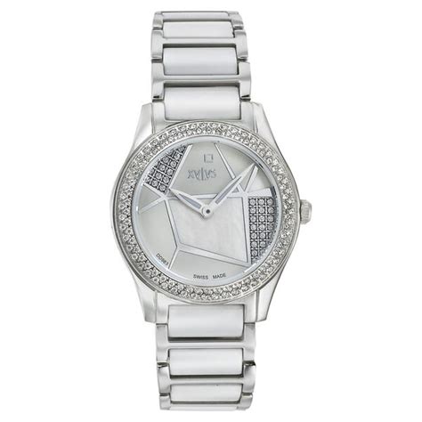 Buy Online Xylys Swiss Analog White Stainless Steel And Ceramic Strap ...