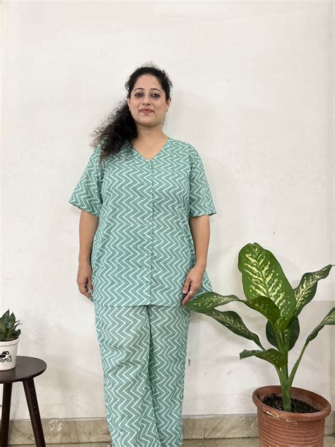 Mint Wave Cotton Co-ord Set – Shriyani