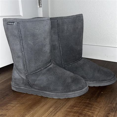 BearPaw suede gray boots. Gently worn but no water... - Depop