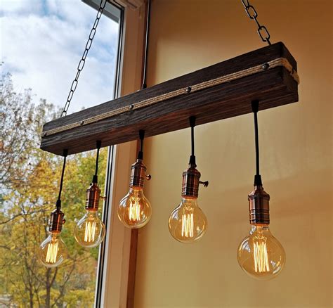 Wood beam ceiling light