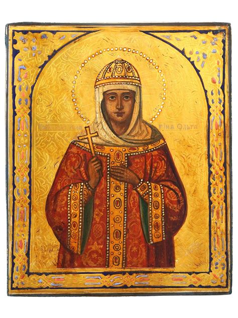 Lot 215 | ANTIQUE 19TH C RUSSIAN ICON OF SAINT OLGA OF KIEV