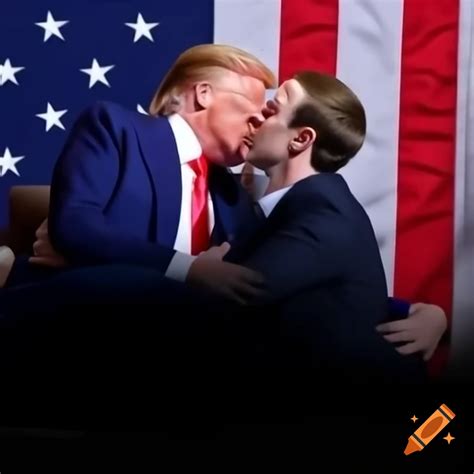 Mark Zuckerberg kneeling to kiss Donald Trump's hand with American Flag ...