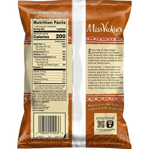 Miss Vickie's Smokehouse Bbq Kettle Cooked Potato Chips, 1.375 Ounce ...
