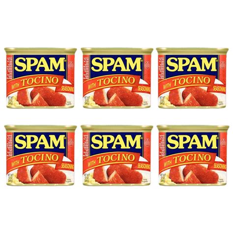 Buy Spam Tocino, Pack of 6, 12 Ounce Cans, Tocino Seasoning, Luncheon ...