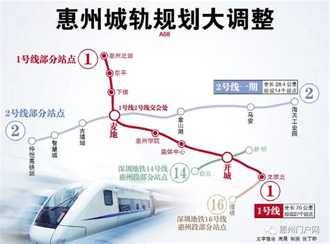 惠州轨道线路调整：城轨1号线拟新增下埔站麦地站