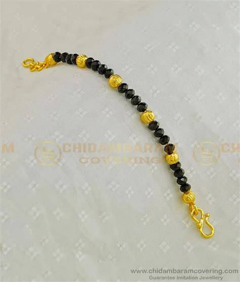 Buy Beautiful Kids Bracelet Gold Plated Black Beads with Gold Balls ...