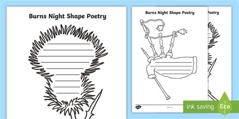 Burns Night Shape Poetry Writing Template (teacher made)