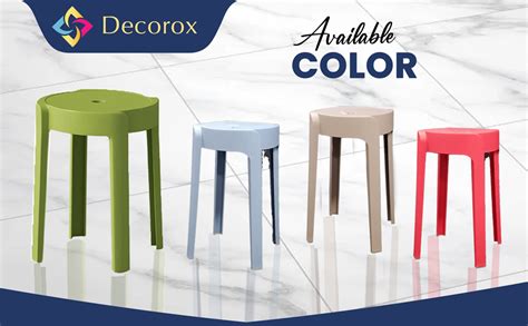 Bar Stool Stackable Dining Table Bench Round Stool Thick Plastic Stool ...