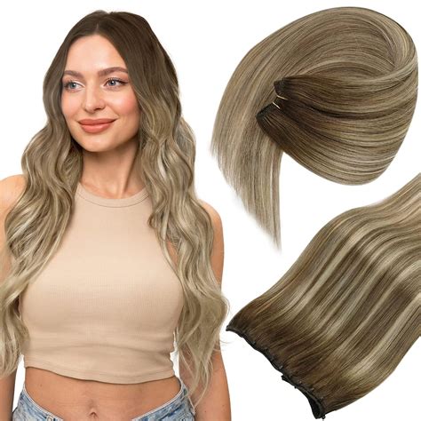 Amazon.com: Sunny Beaded In Weft Hair Extensions Ombre Brown Blonde ...