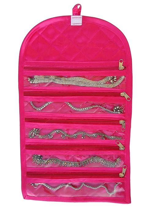 atorakushon® Satin Maroon 1 Piece Make Up Pouch Ring Box Earring ...