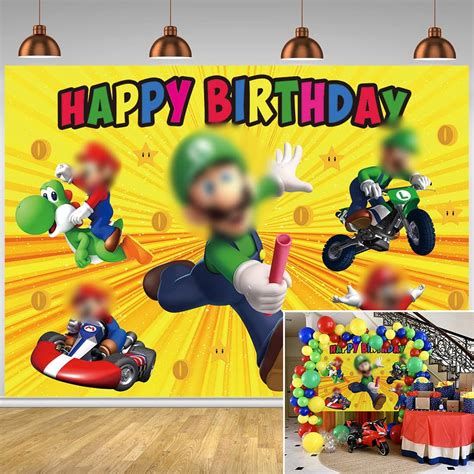 Buy Yello Super Brothers Backdrop Rays Gaming Party Supplies Birthday ...