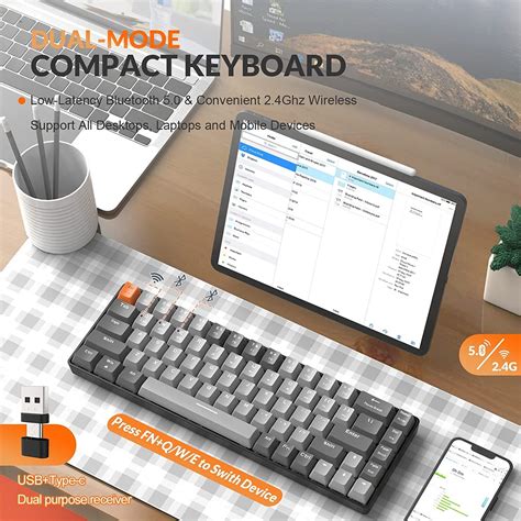 RK68 Wireless Mechanical Keyboard,Bluetooth India | Ubuy
