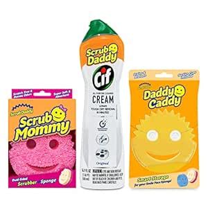 Scrub Daddy Scrub Mommy + Cif All Purpose Cleaning Cream, Original ...