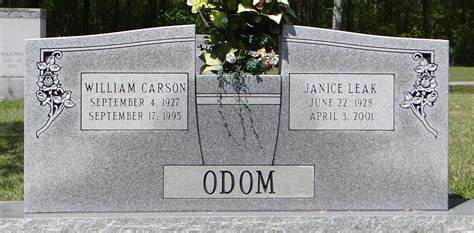 Janice Leak Odom (1928-2001) – Find a Grave-äreminne