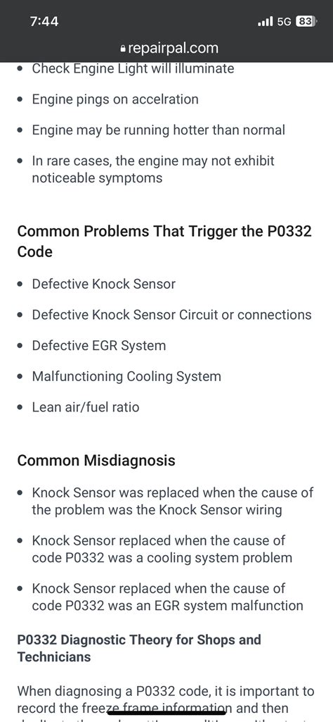 Code P0327 Knock Sensor 的图像结果