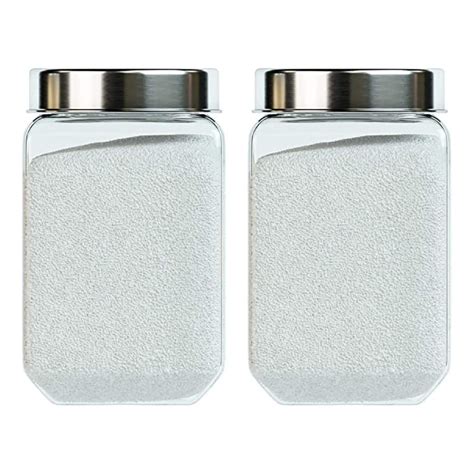 Buy Femora Glass Kitchen Jar Set - 1550 ml, Set of 2, Transparent ...