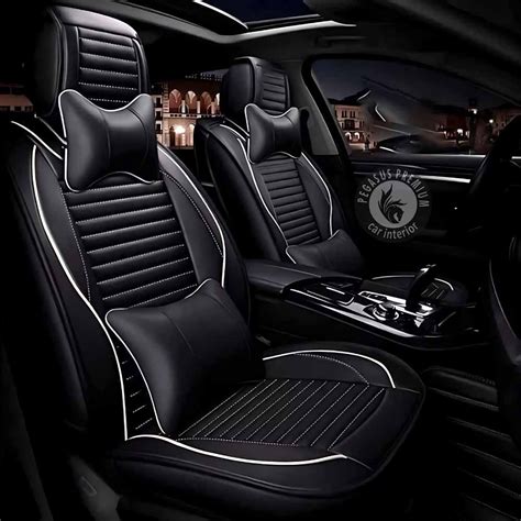 Mahindra XUV 500 Seat Cover in Black White Pegasus Premium – Car Shala