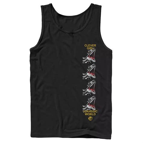 Men's Jurassic World Clever Raptor Head Side Print Tank Top