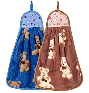 Kuber Industries Soft Cotton Teddy Bear Super Absorbent Hanging Napkin ...