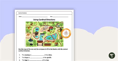 Image result for Free Printable 3rd Grade Cardinal Directions