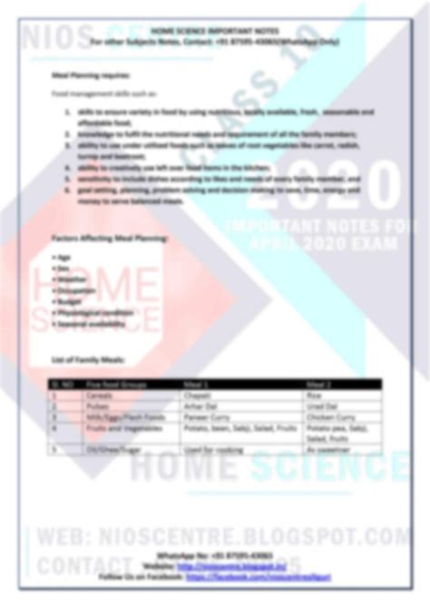 Image result for NIOS Home Science Syllabus