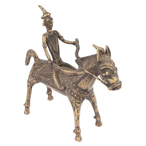 Buy Indian-Shelf Warrior Horse Showpieces | Brass Coffee Table Decor ...