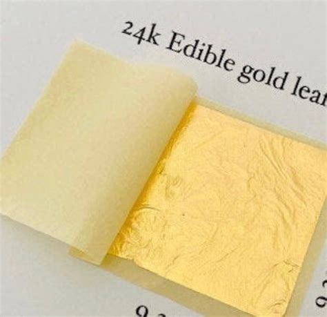 100 Sheets 24K Gold Leaf Sheets, Edible Gold Leaf Sheets, Gilding, Art ...