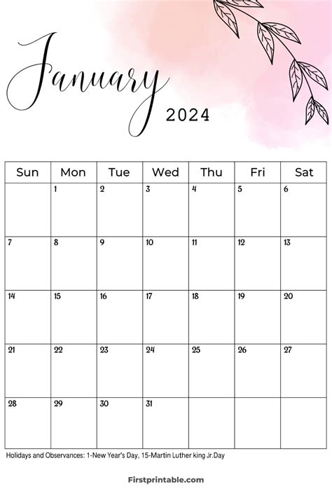 Printable editable fillable january calendars 2024 2025 – Artofit