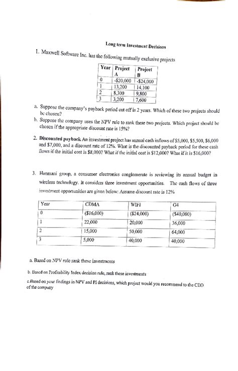 FM Practice sheet - 1. Maxwell Software Inc. has the following mutually ...