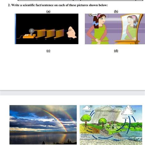 2. Write a scientific fact/sentence on each of these pictures shown ...