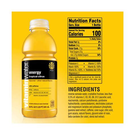 Vitaminwater Tropical Citrus Flavored Energy Drink, 20 fl oz