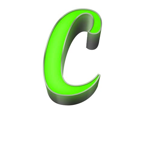 Buy 'C' LED Light up Letter in Stainless Steel with Green plexiglas ...