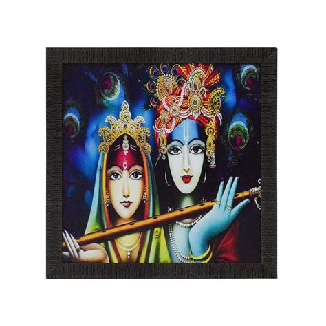 Radha Krishna playing Flute Satin Matt Texture UV Art Painting ...