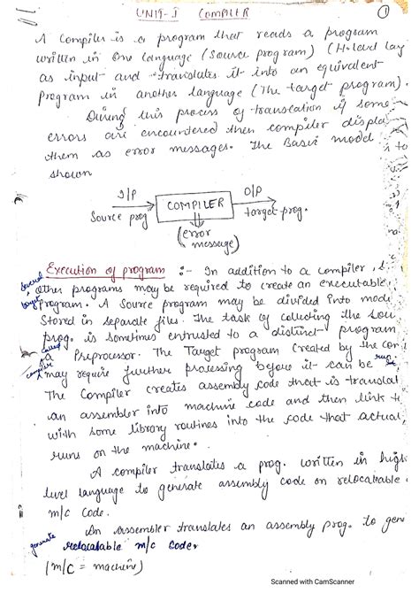 CD UNIT 1 Notes - Compiler Design - Studocu