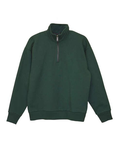Park Quarter Zip Sweater - Forest Green Heavy Fleece – Gabe Clothing