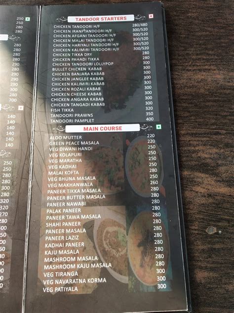 Menu at K Rocks Resort and Restaurant, Pune