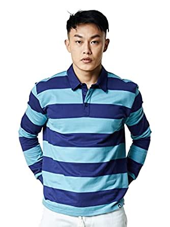 Buy The Souled Store Men Rugby Monochrome Blue Solid Rugby Polos Men ...