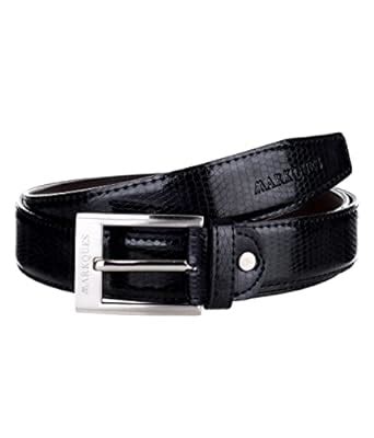 Buy MarkQues Classic Men's Leather Belt (Black) (CL-1101) at Amazon.in