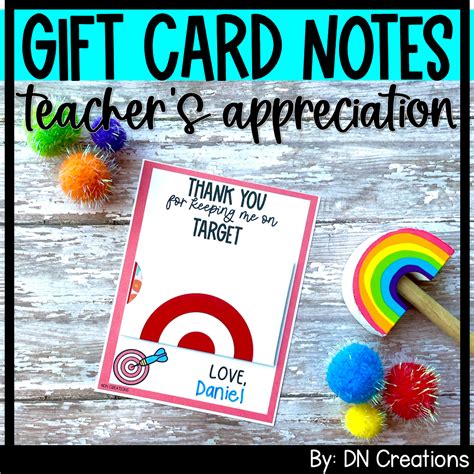 Teacher Appreciation Notes | Target Gift Card Notes | Thank You Gift ...