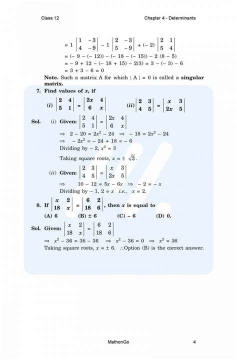 Image result for Maths Chapter 4 Class 12 Test