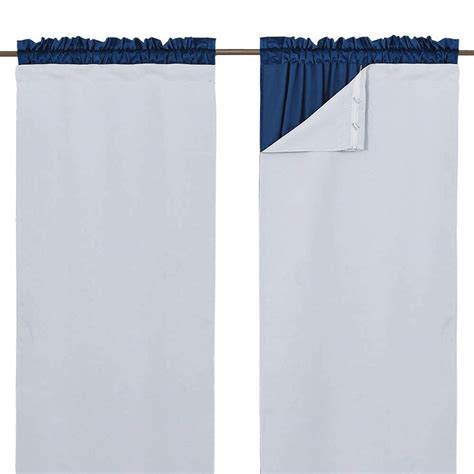 Buy NICETOWN White Blackout Curtain Liners for Window - Noise Reducing ...