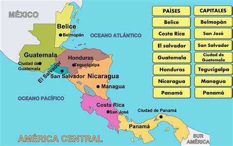 Mapa De America Central - MAGEDU