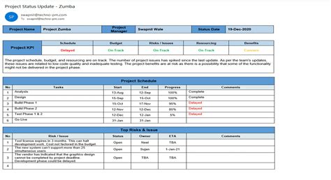 Project Updates and Comms Templates – ITSM Docs - ITSM Documents ...