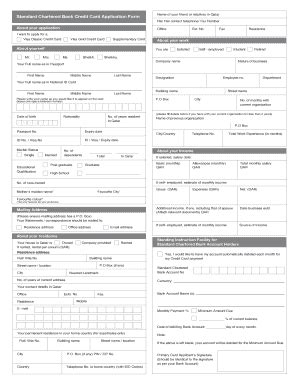Fillable Online Standard Chartered Bank Credit Card Application Form ...
