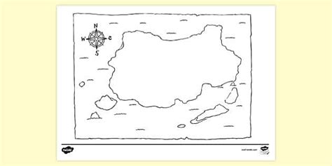 Blank Treasure Map Colouring | Colouring Sheets - Twinkl